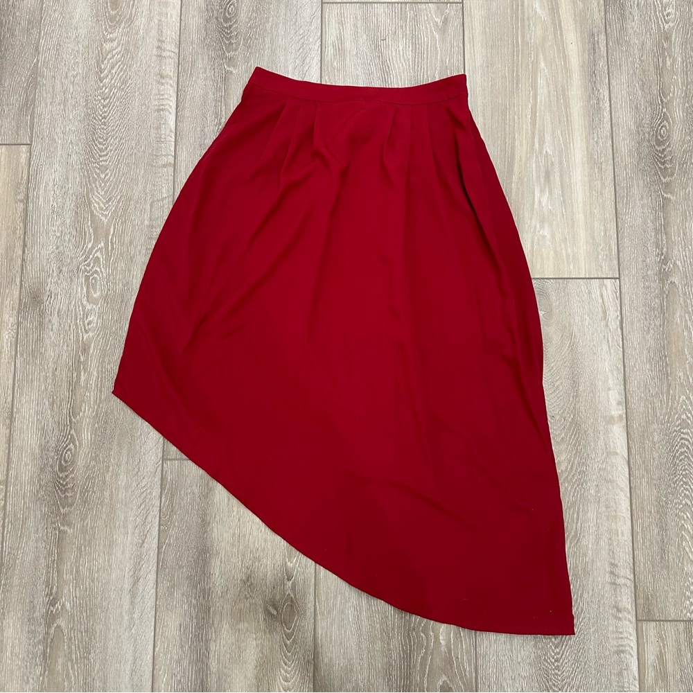 Red midi skirt
